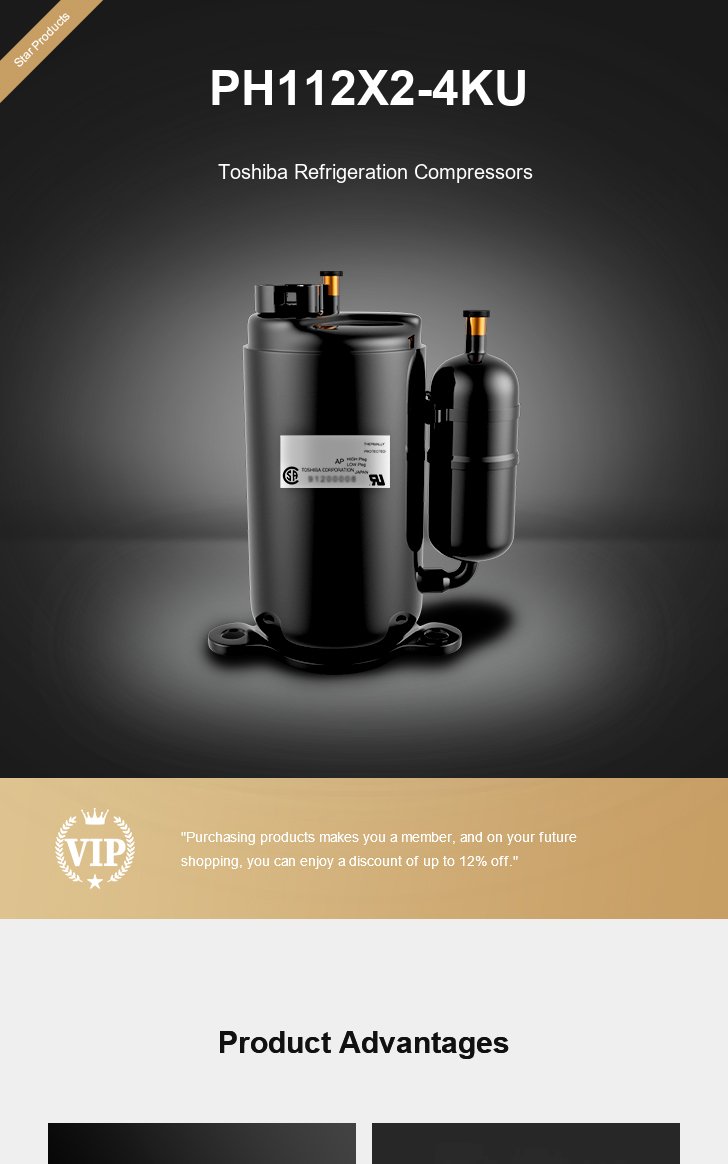 Toshiba Compressor PH112X2-4KU, technical parameters pdf, structure diagram